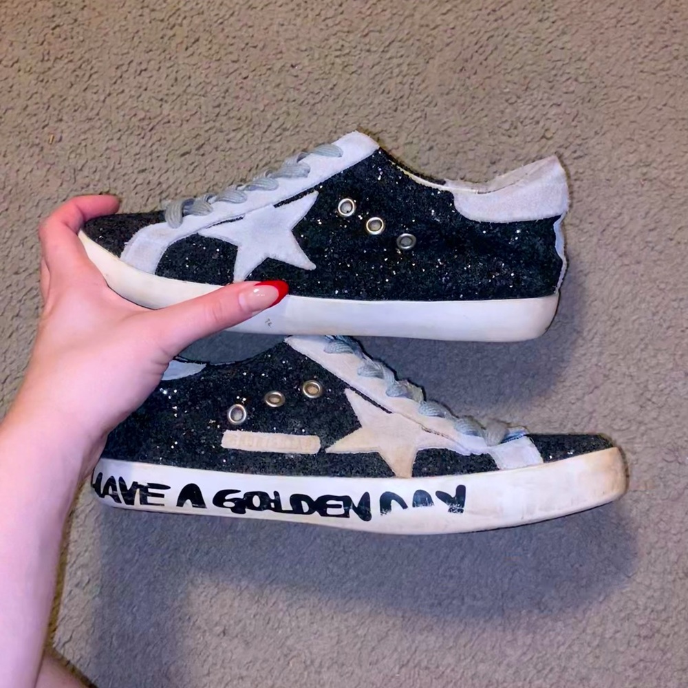 Golden Goose Lux Brand (GGDB) *black superstar have a golden day sneakers*